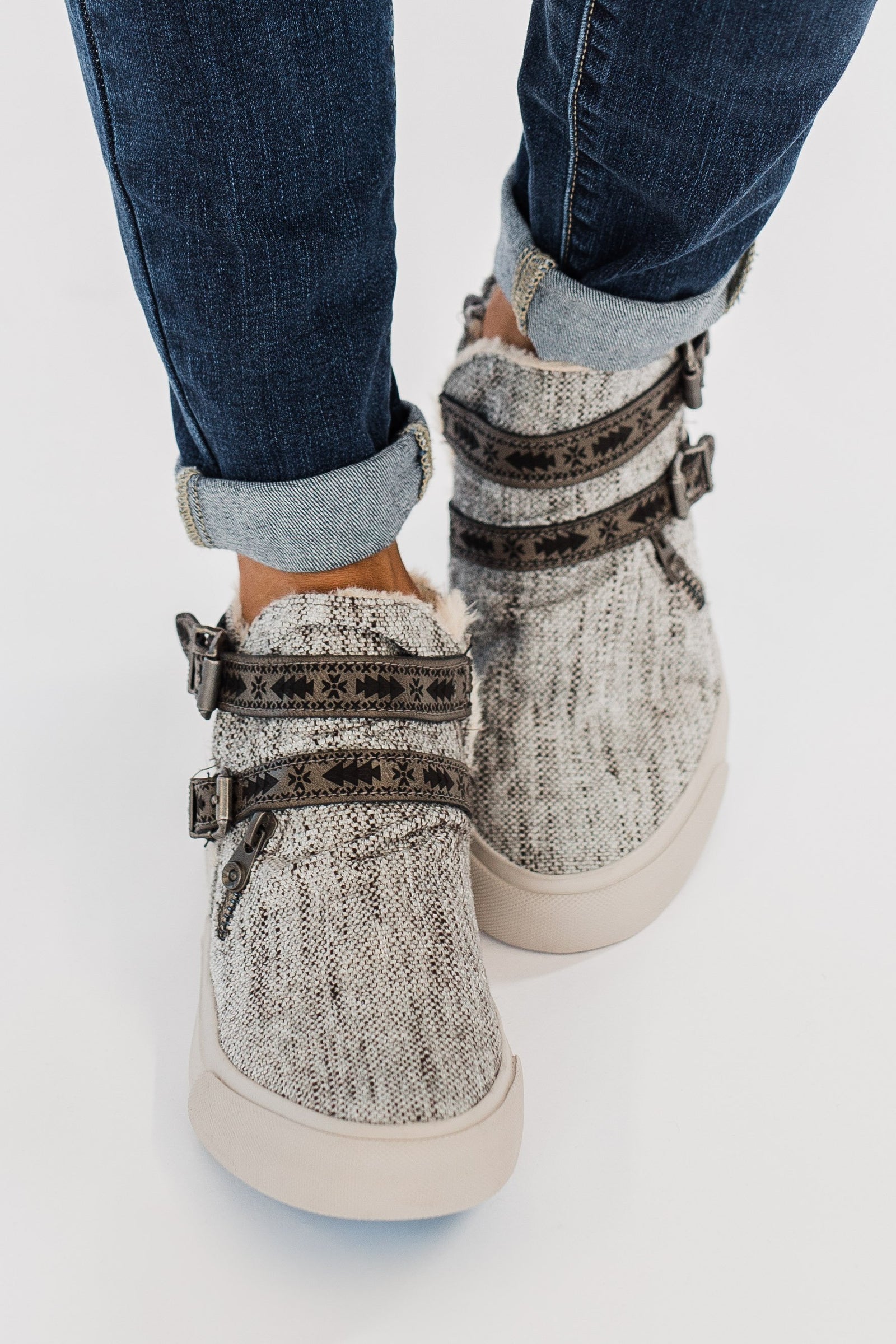 blowfish fur lined booties