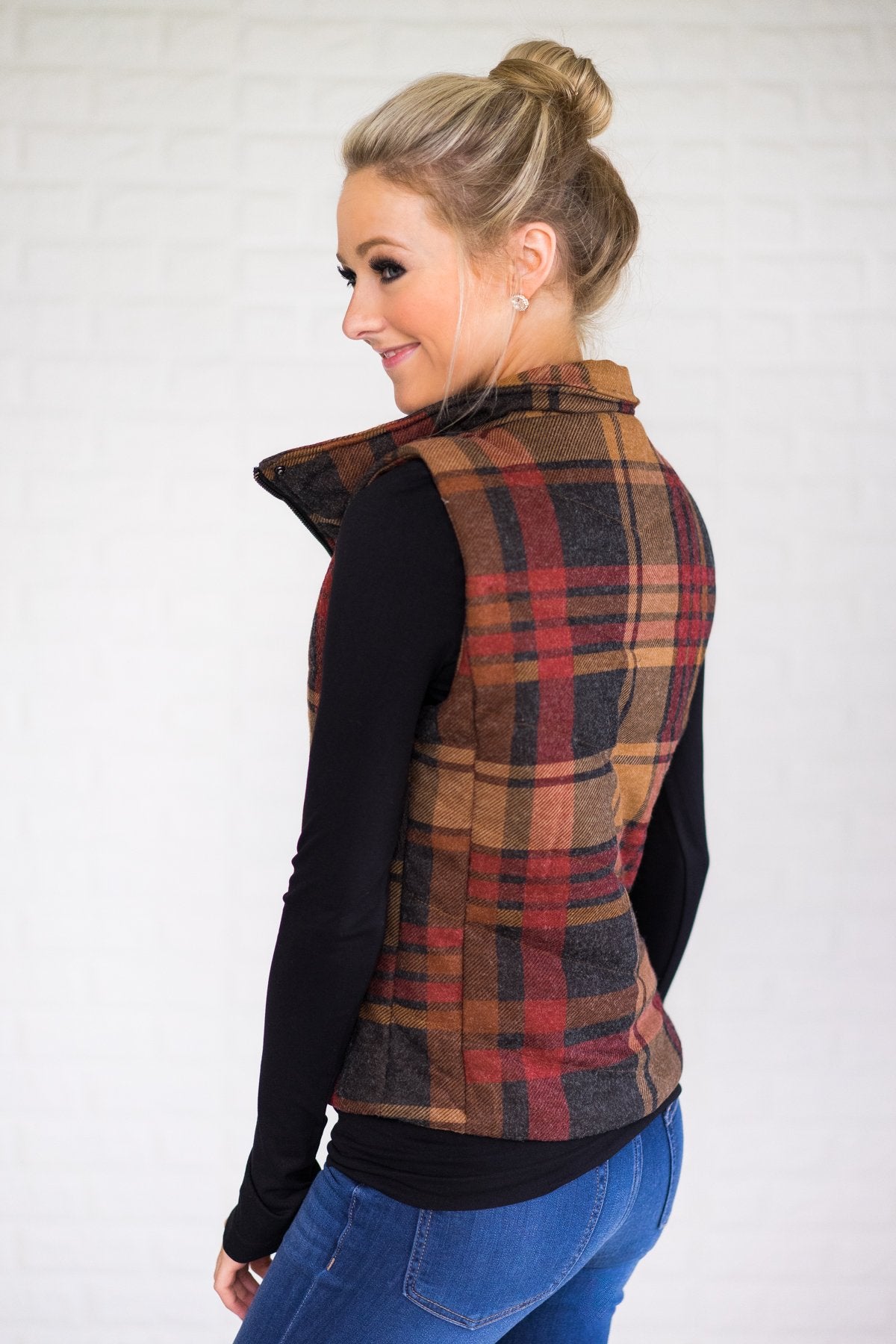 Autumn Plaid Vest – The Pulse Boutique