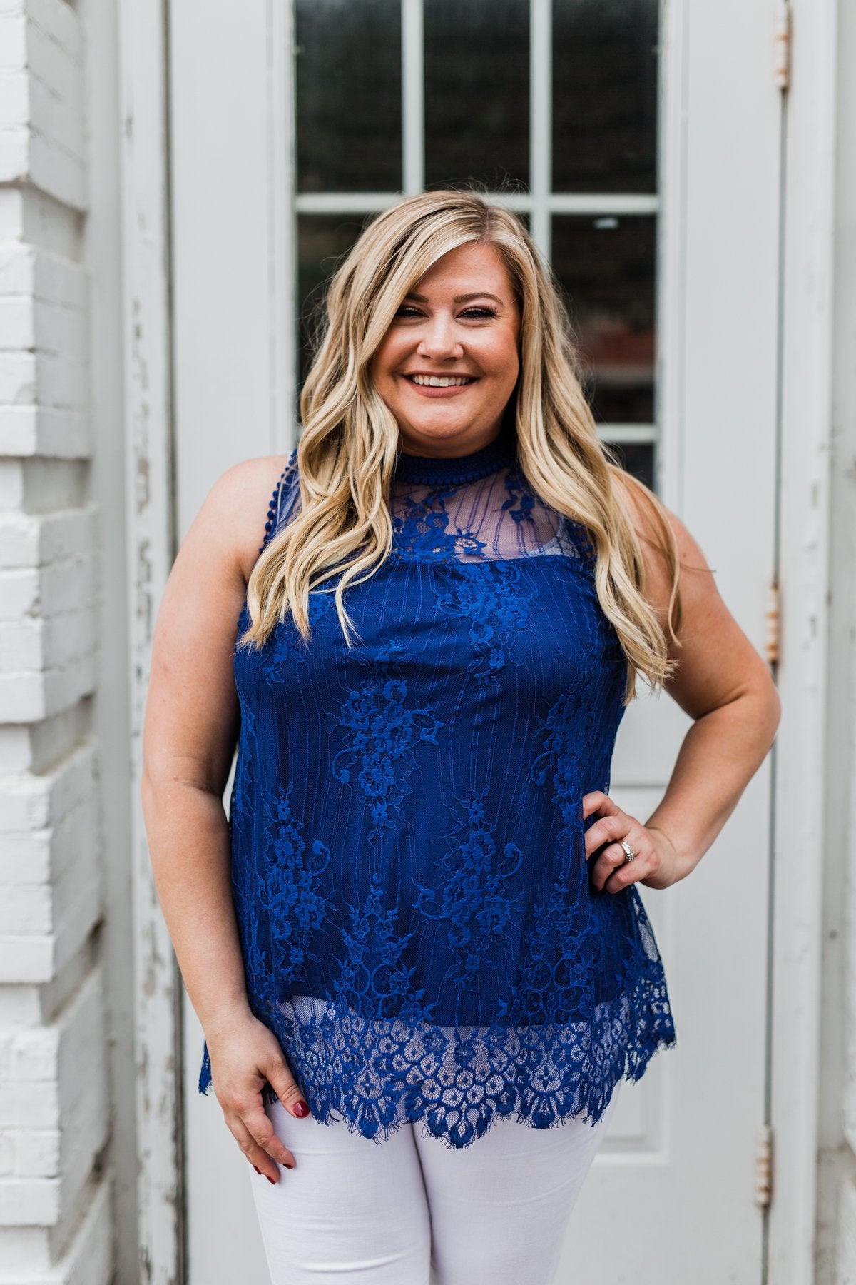 Forever By My Side Lace Tank Top- Royal Blue – The Pulse Boutique