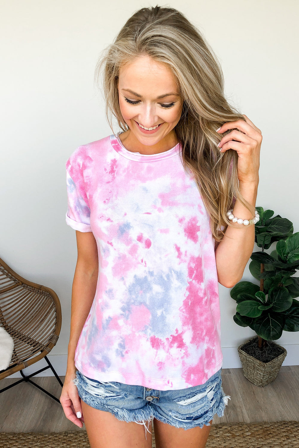 Just My Type Pink Tie Dye Top – The Pulse Boutique