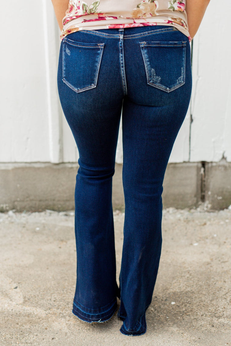 KanCan Button Fly Flare Jeans- Mandy Wash – The Pulse Boutique