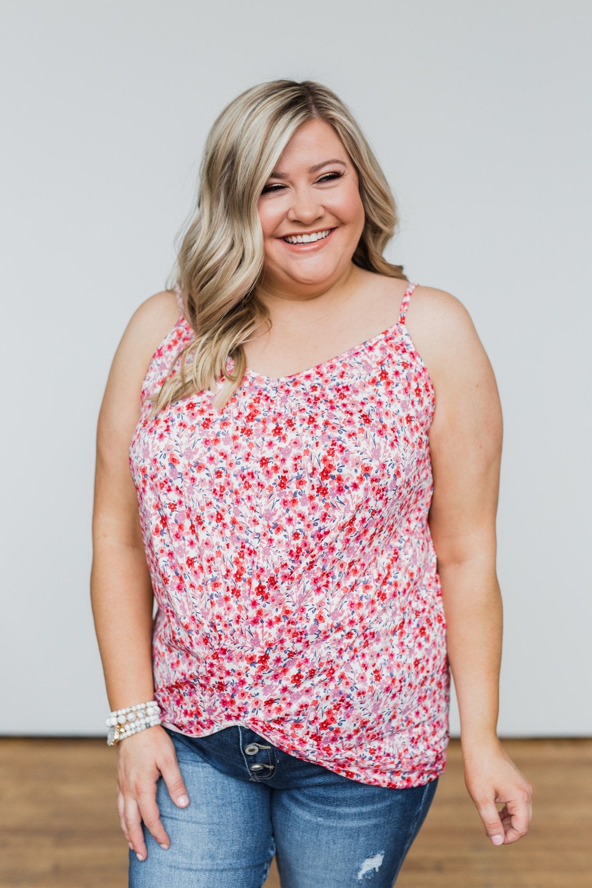 Time After Time Floral Tank Top- Pink & Ivory – The Pulse Boutique