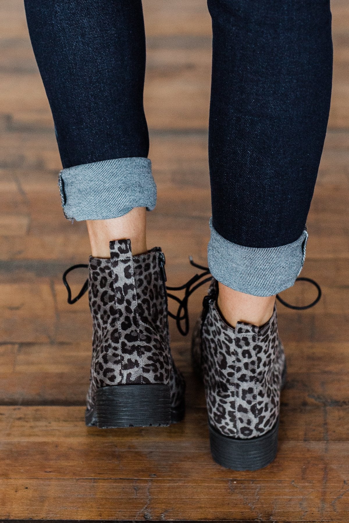 grey leopard booties