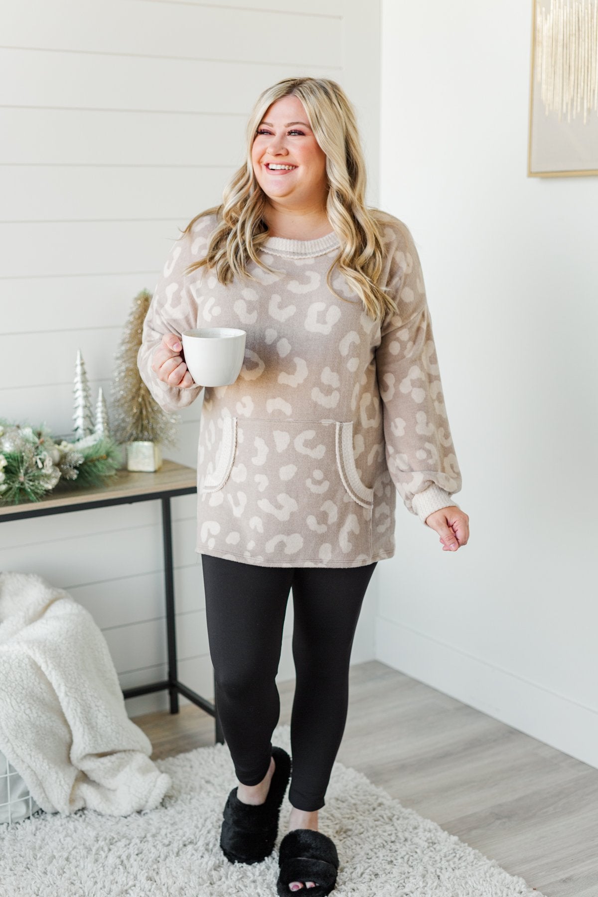 Lost Without You Leopard Top- Light Taupe – The Pulse Boutique