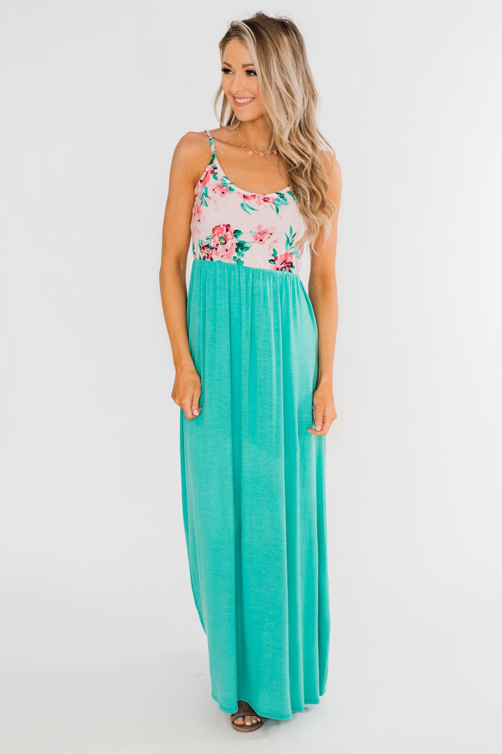 Endless Spring Floral Maxi Dress- Turquoise – The Pulse Boutique