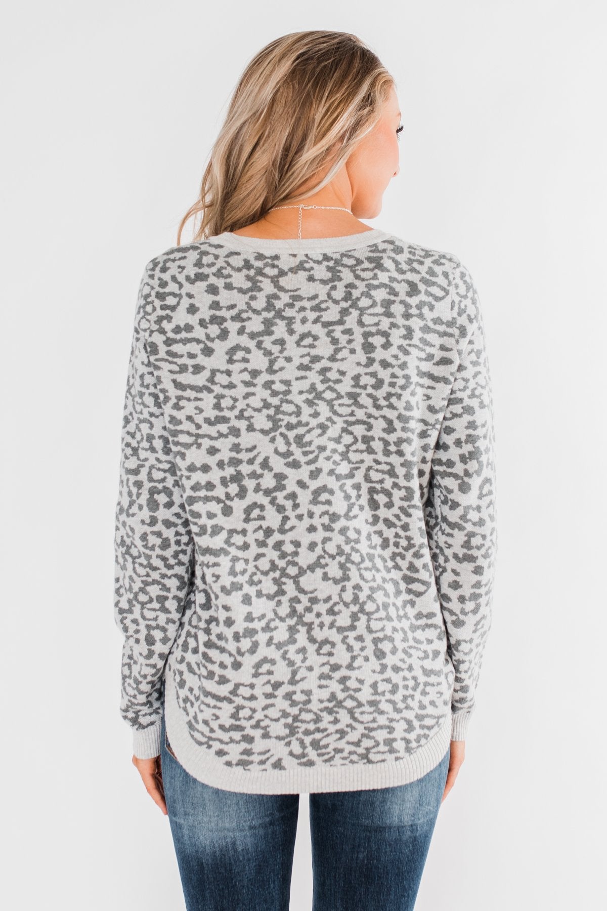 Naturally Fierce Leopard Sweater- Heather Grey – The Pulse Boutique
