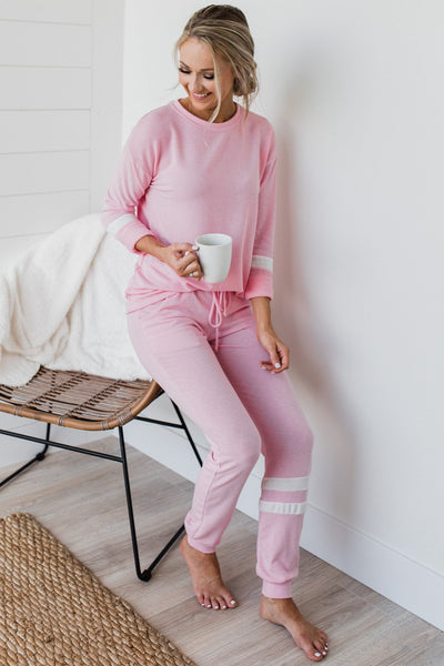 Varsity Stripe Lounge Joggers- Pink – The Pulse Boutique