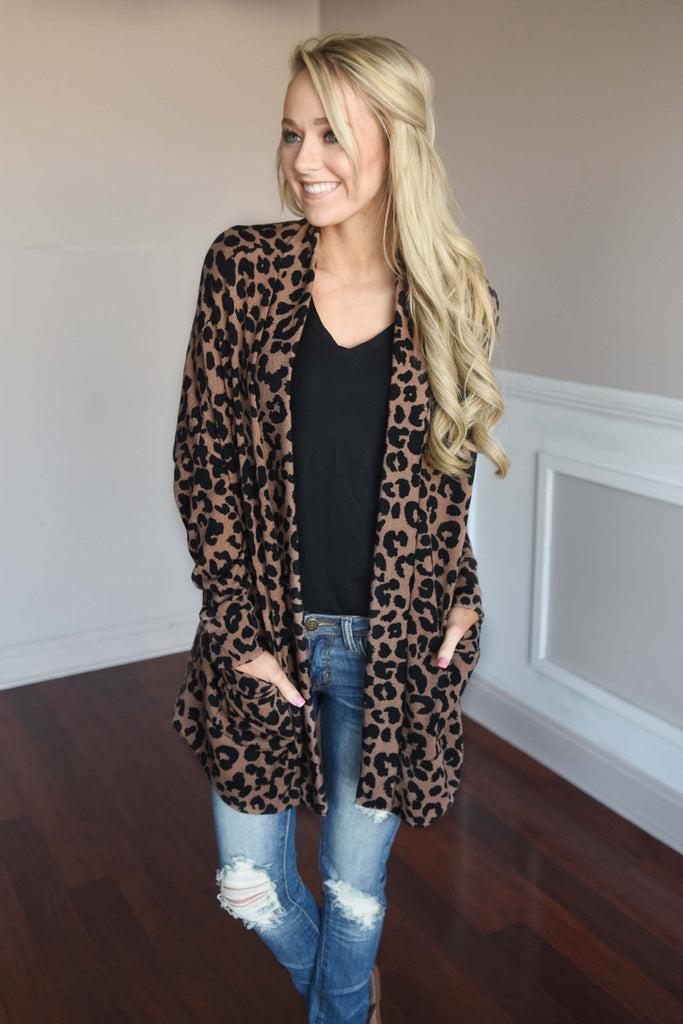 Cuddled Up in Leopard Shrug – The Pulse Boutique