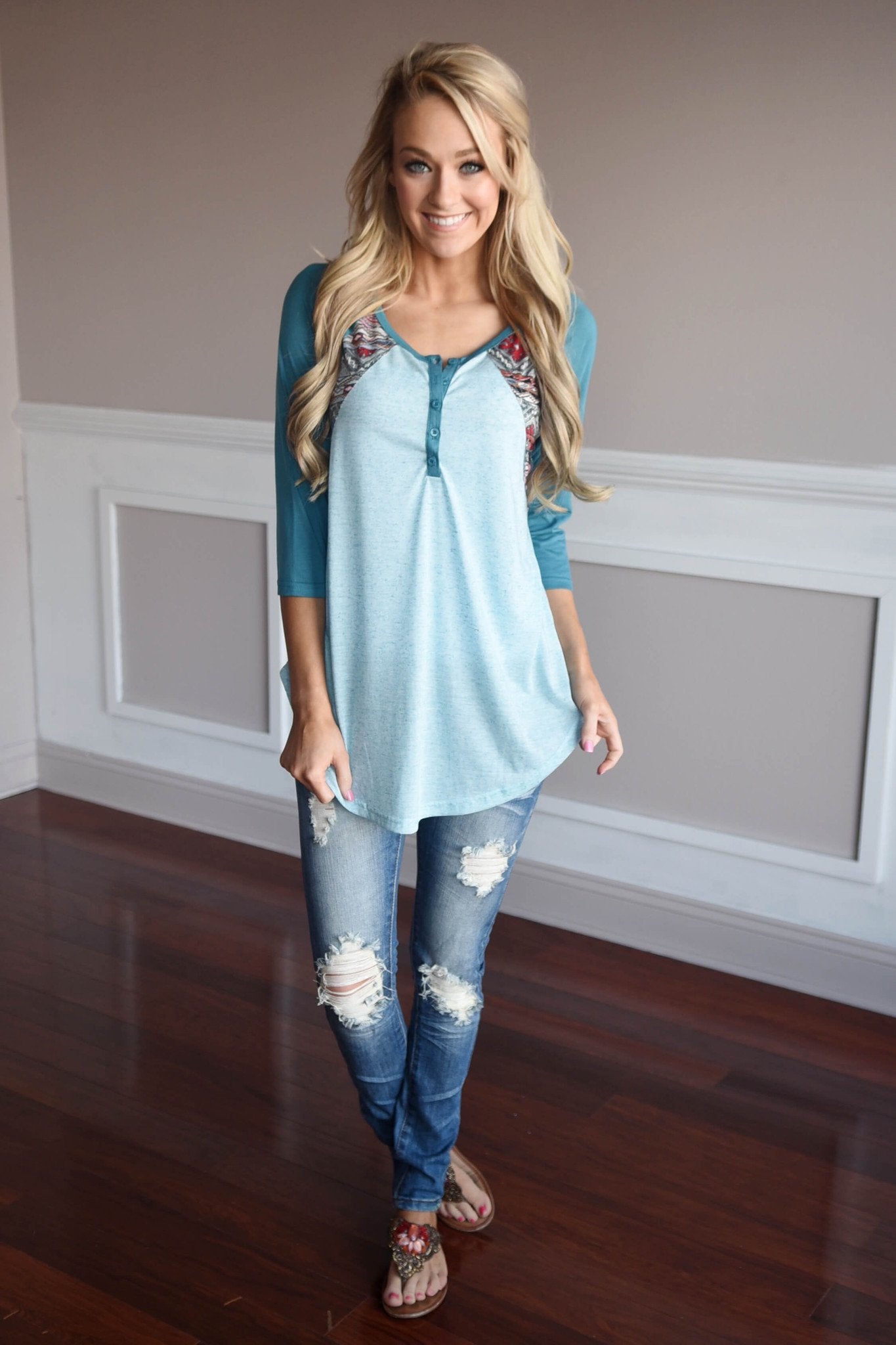 My Lucky Day Top ~ Blue – The Pulse Boutique