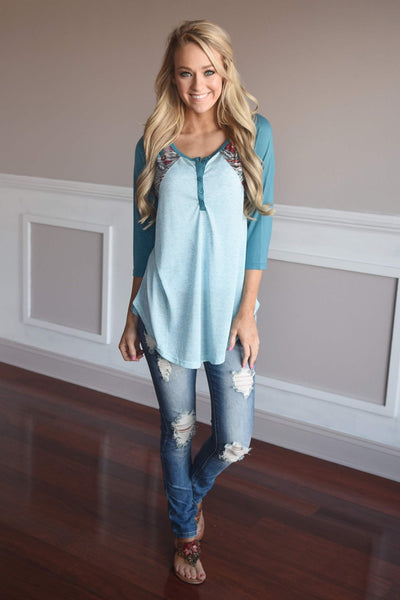 My Lucky Day Top ~ Blue – The Pulse Boutique