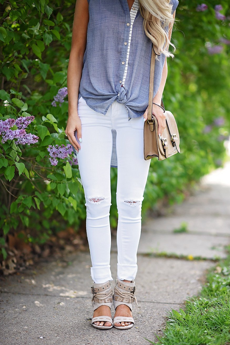 Ultimate Distressed White Jeans – The Pulse Boutique