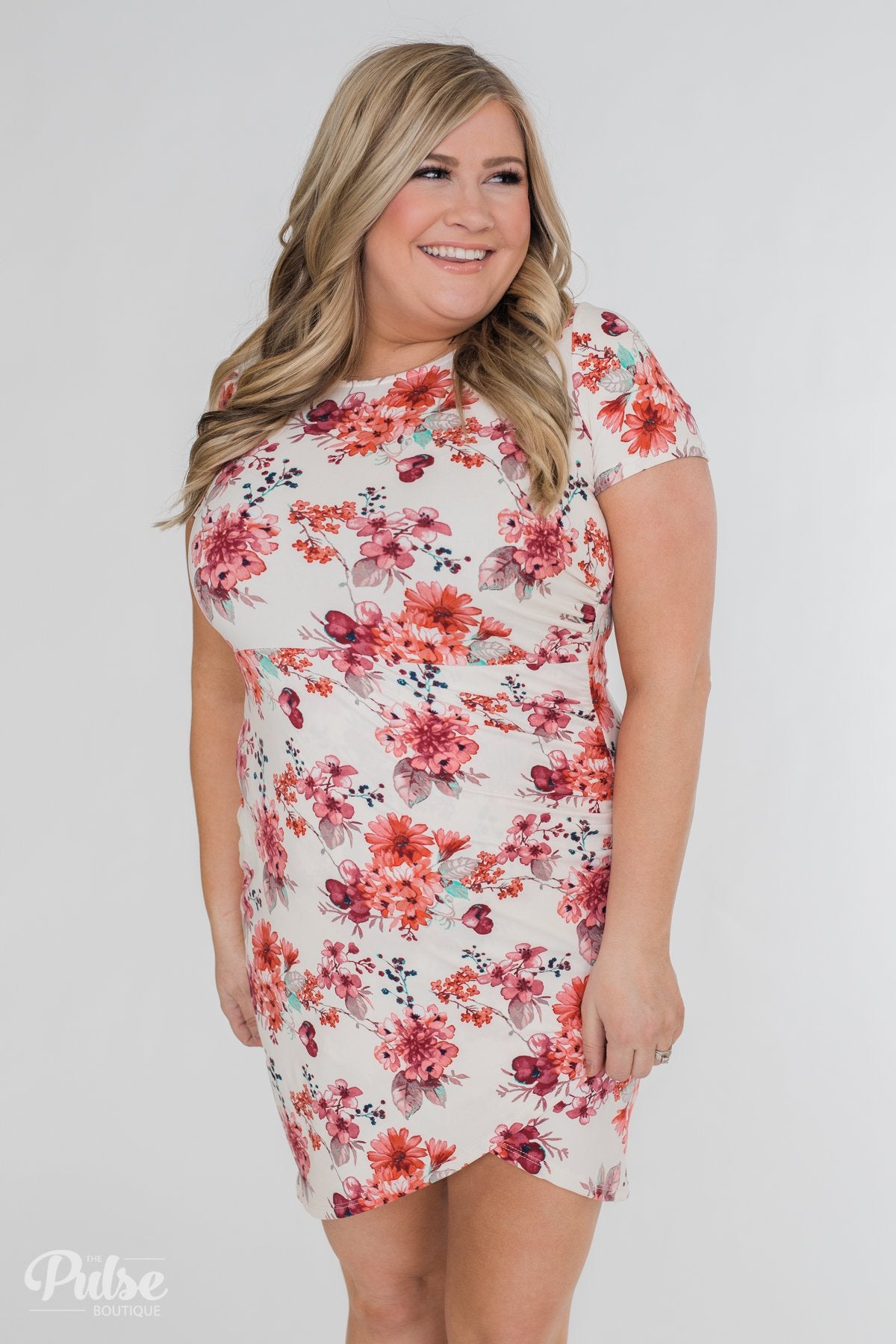 Make My Heart Sing Floral Wrap Dress- Cream – The Pulse Boutique