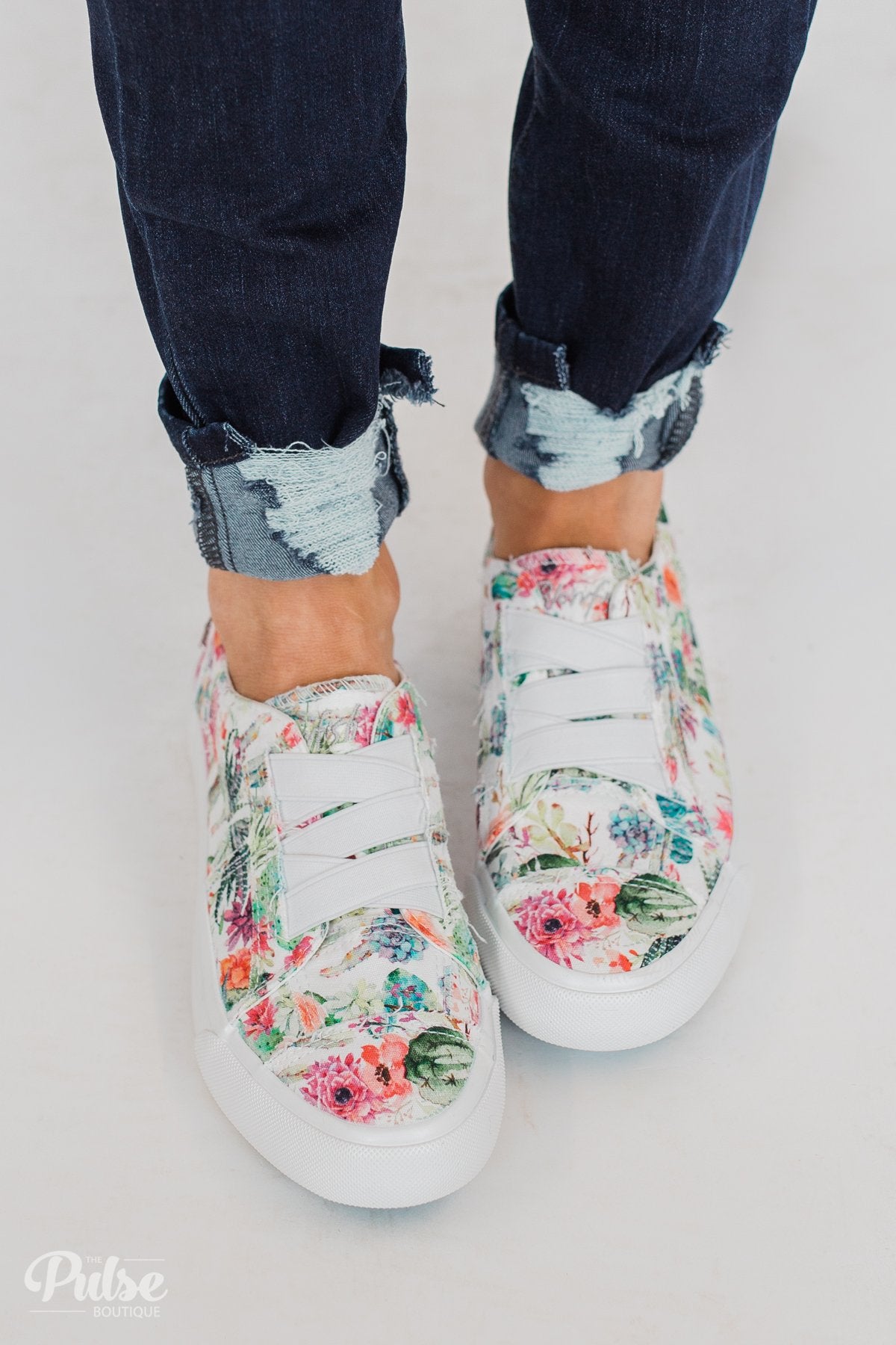flower print sneakers