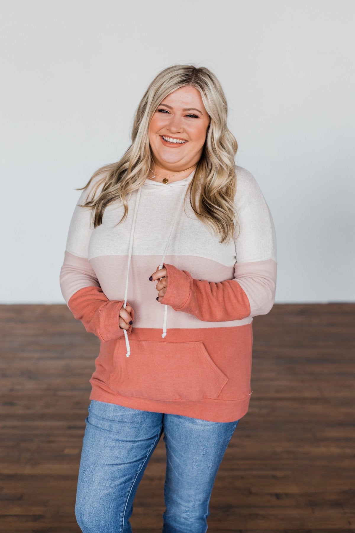 In The Moment Color Block Hoodie- Shades of Blush – The Pulse Boutique