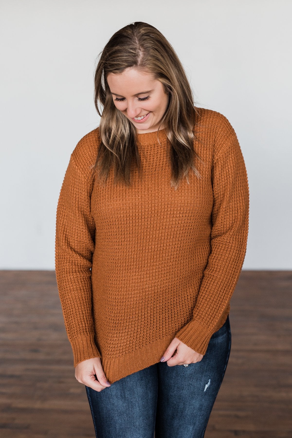 First Look Thick Knit Sweater- Copper – The Pulse Boutique