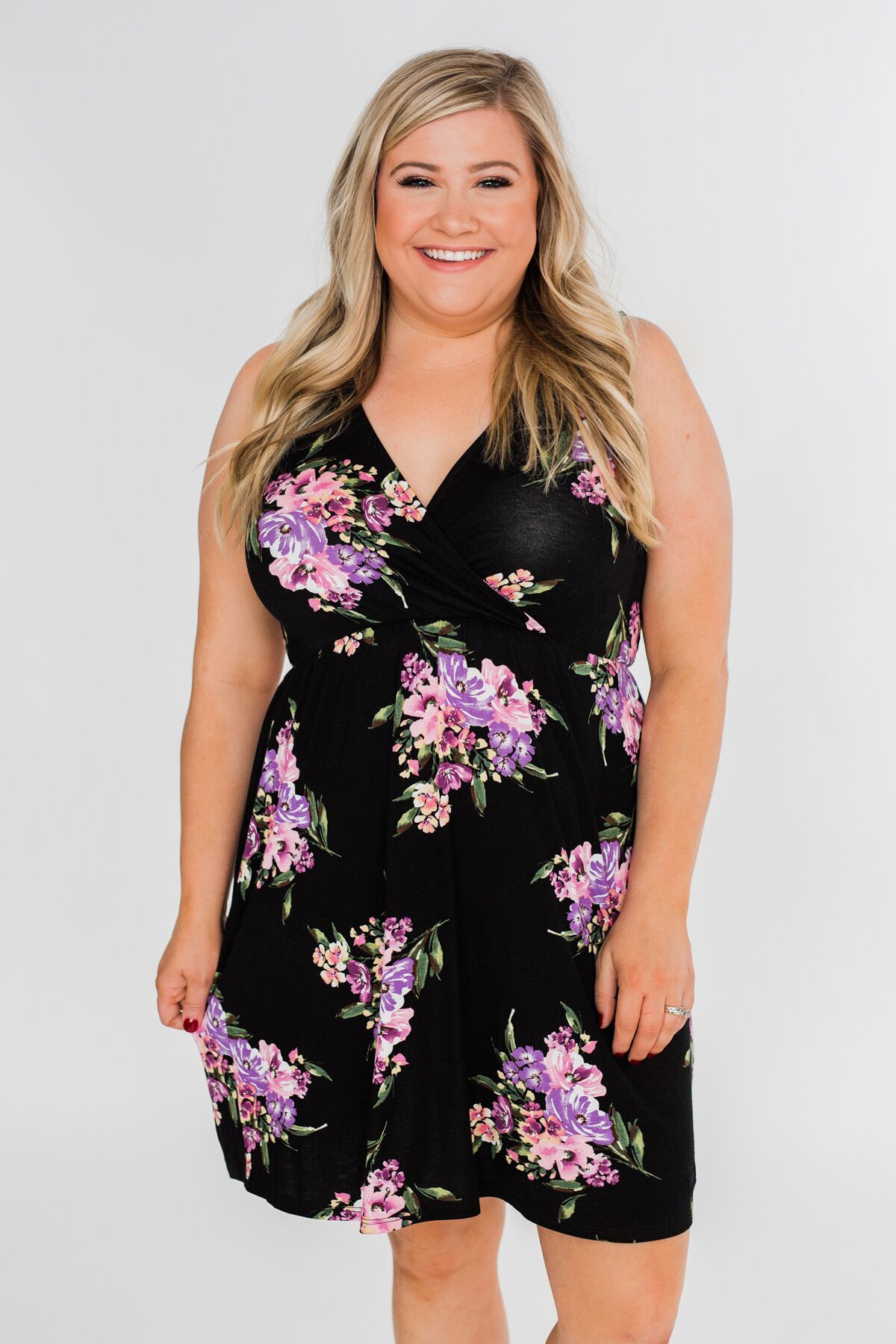 Blooming Beauty Sleeveless Floral Dress- Black – The Pulse Boutique