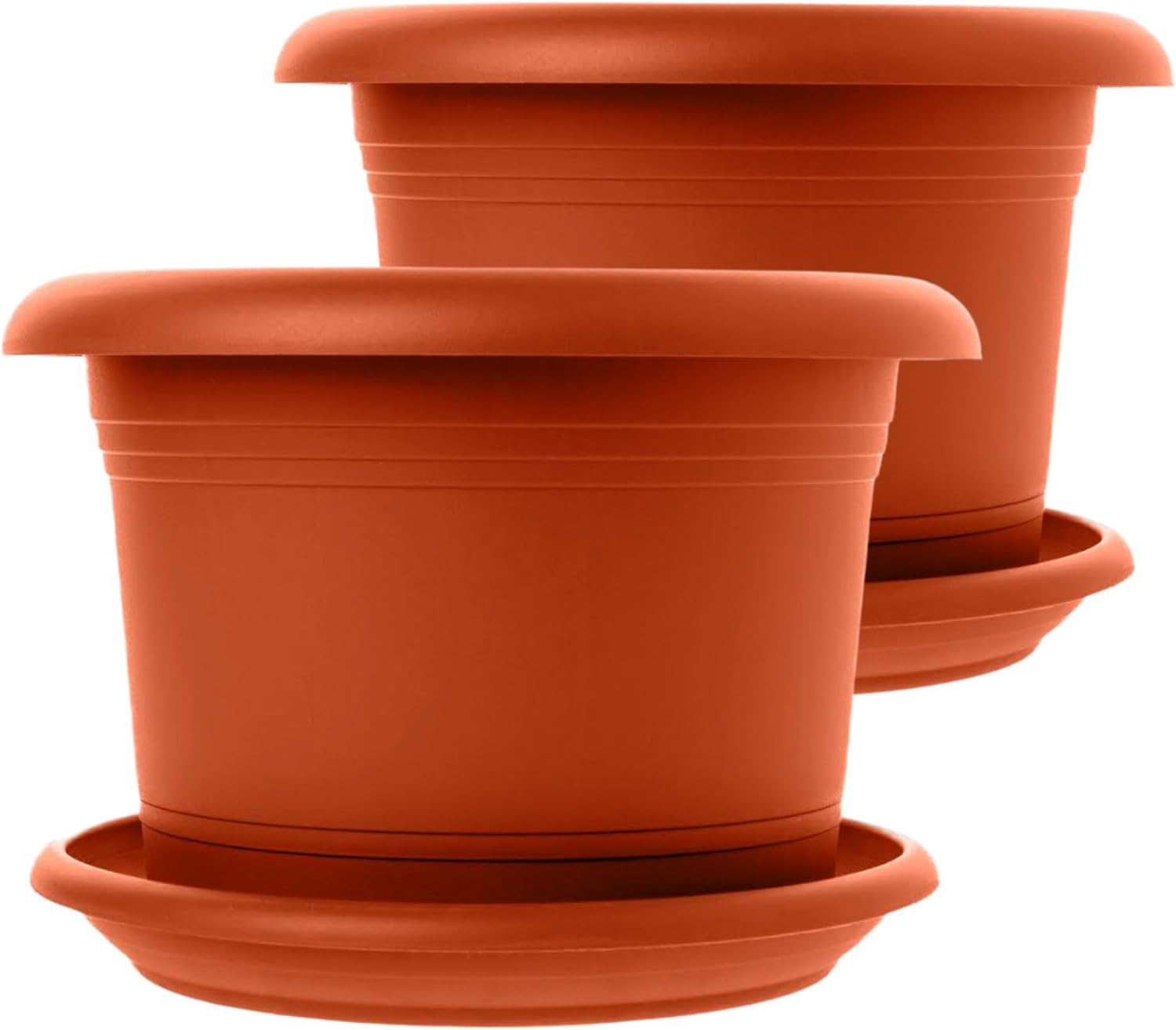 2er Blumenkübel XXL Groß, Groß Ø70 x H56 cm, Garantiert kippsicher mit Drainagesystem - Extrem belastbare Pflanzkübel - Stabile Blumentopf Groß Terracotta