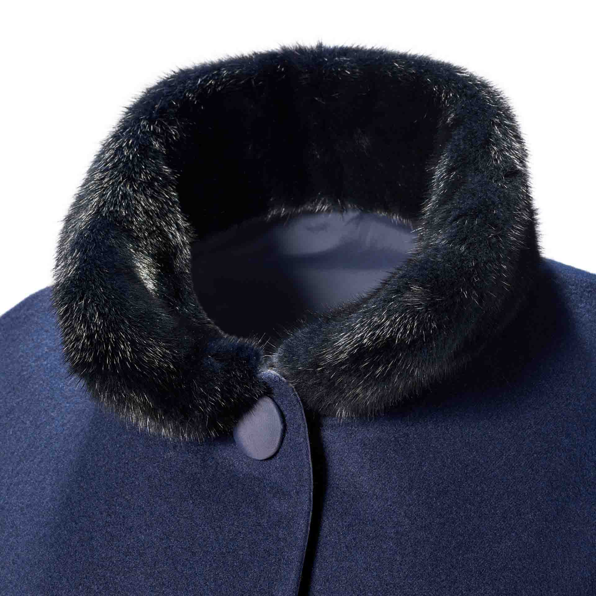 ChasseurNYC ReversibleCashmere 3LWaterproofMinkCollarCape 115866 ROLLOVER