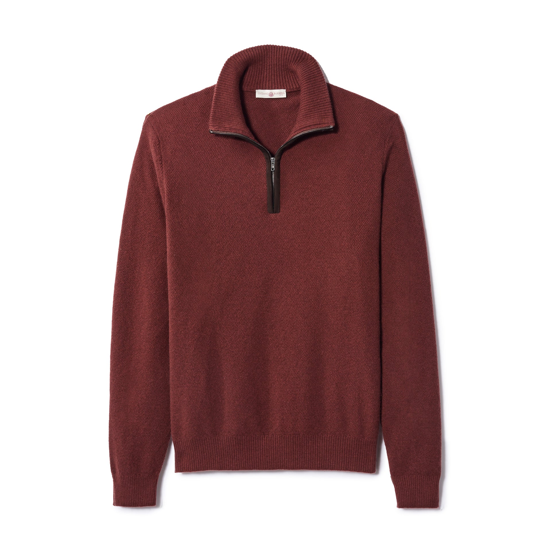 LB 1 4 ZIP SWEATER W SUEDE M K CAS RUST 199017 52148 MAIN