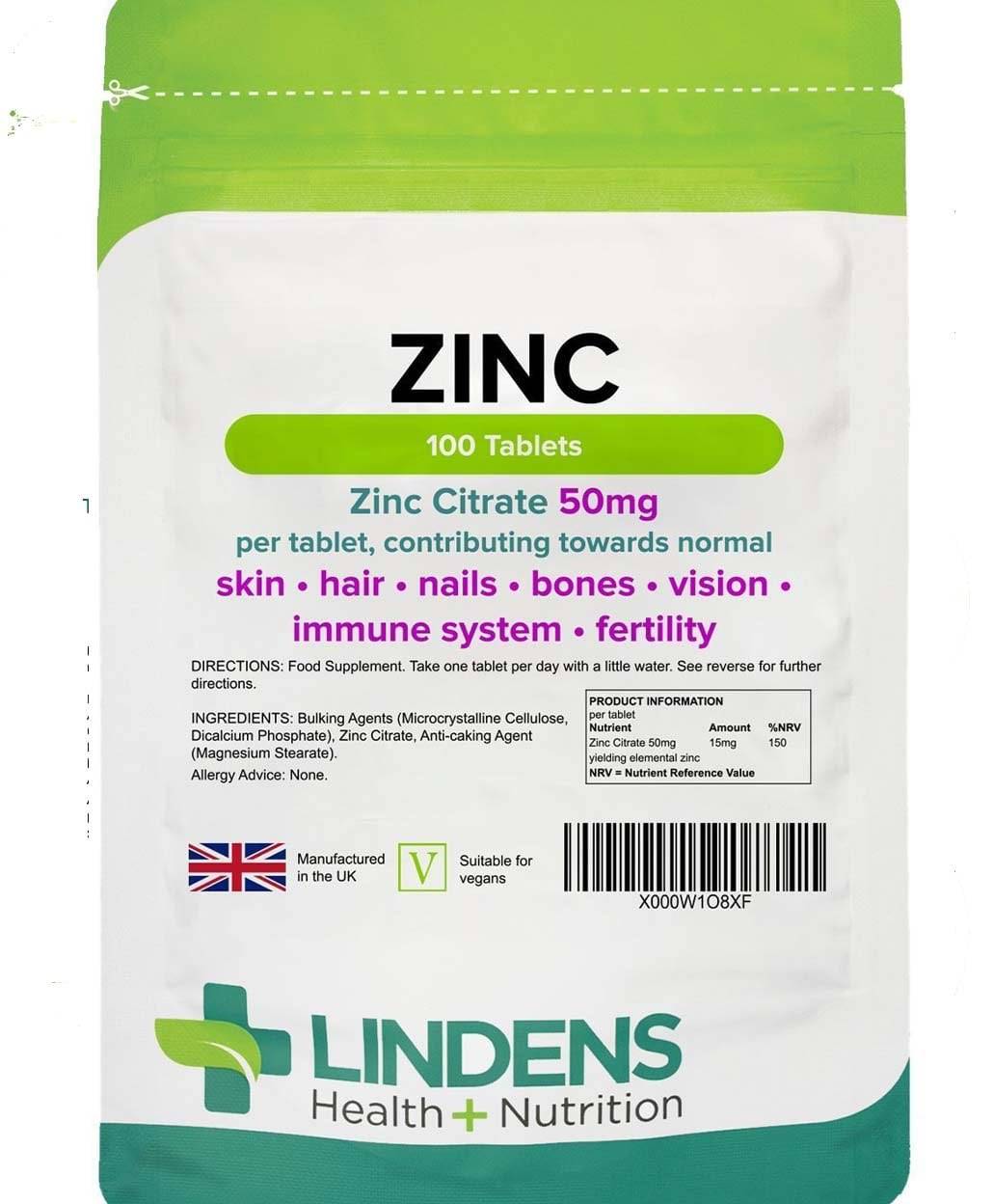 Zinc Citrate 50mg Tablets (1000 pack) Authentic Vitamins