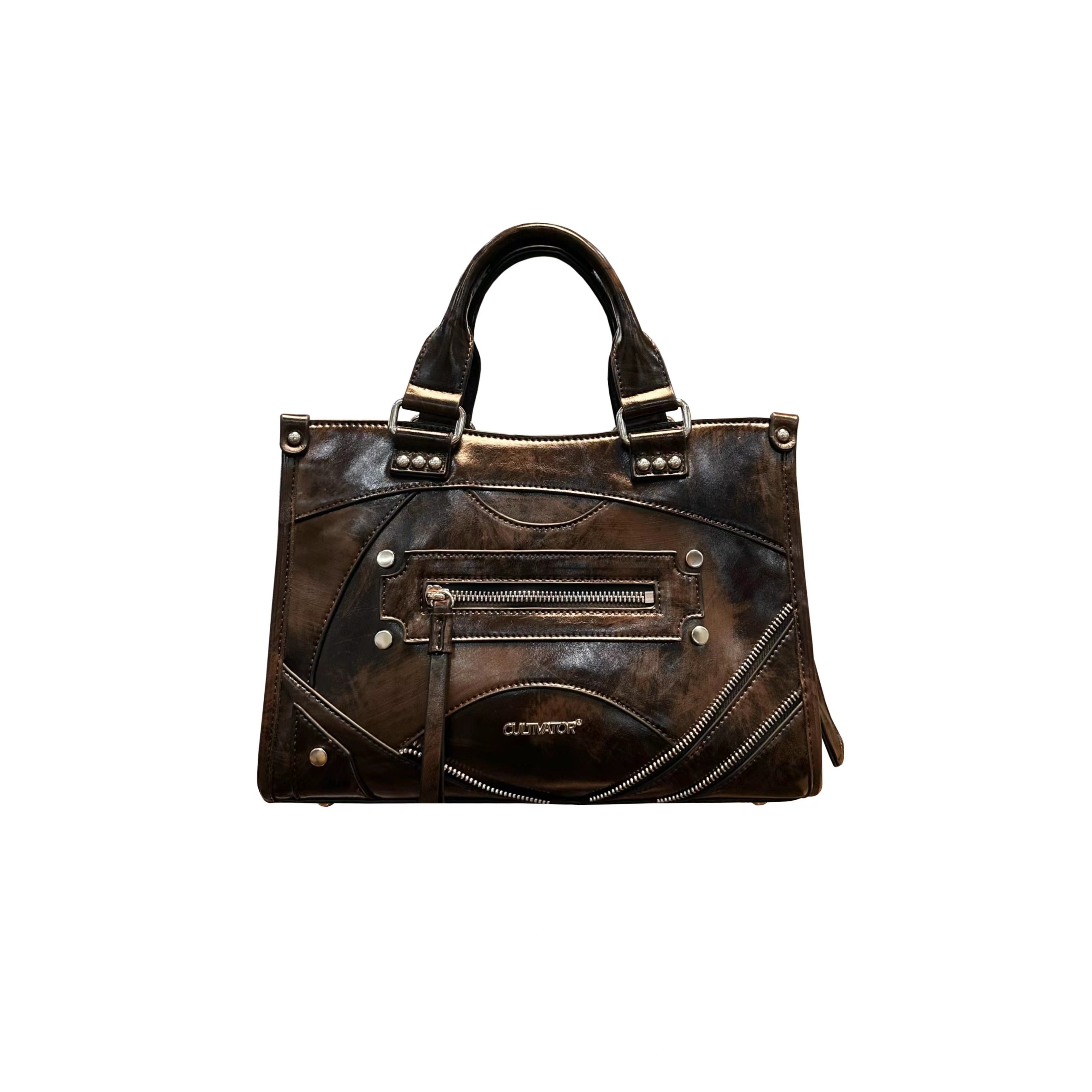 Cultivator Bronzed Distressed Cross-body Hand-held Punk-style