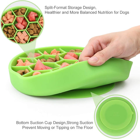 Green slowfeeder bowl for large dogs