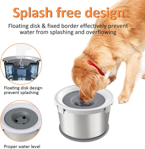 splash proof dog water bowl