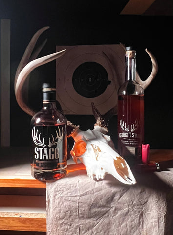 George T. Stagg still life setup for Stagg Party