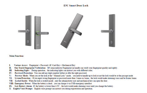 Smart Door Lock, Finger Print Door Lock, Tenon