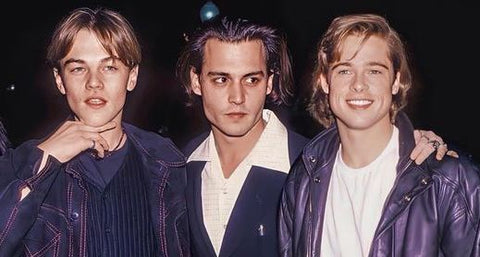 hairstyle stili tagli capelli uomo nel tempo nella storia decenni 1980 1990 Johnny Depp Leonardo Di Caprio Brad Pitt