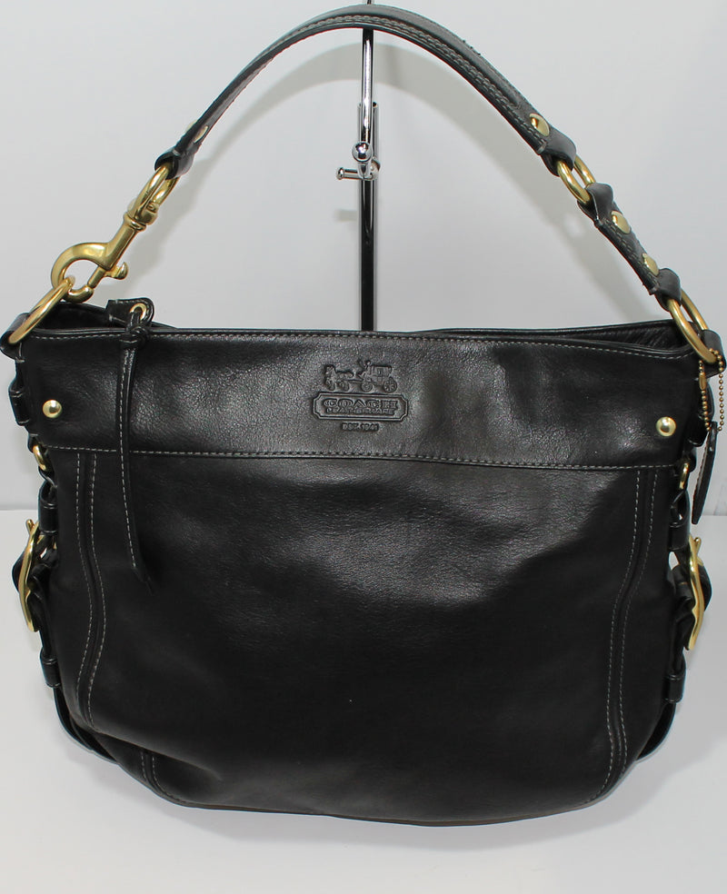 Coach Purse: 12669 Black Carly Leather Hobo Bag