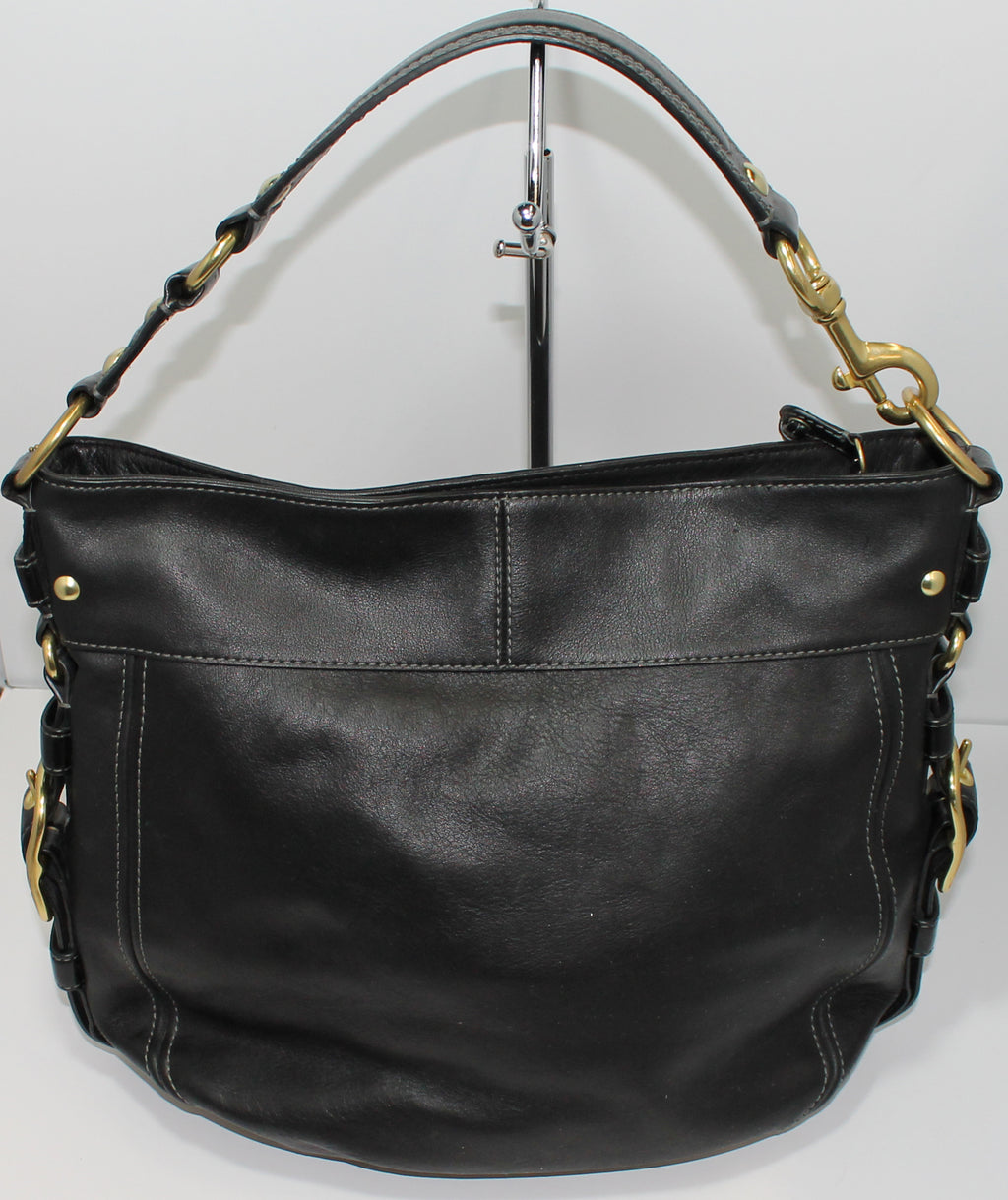 Coach Purse: 12669 Black Carly Leather Hobo Bag