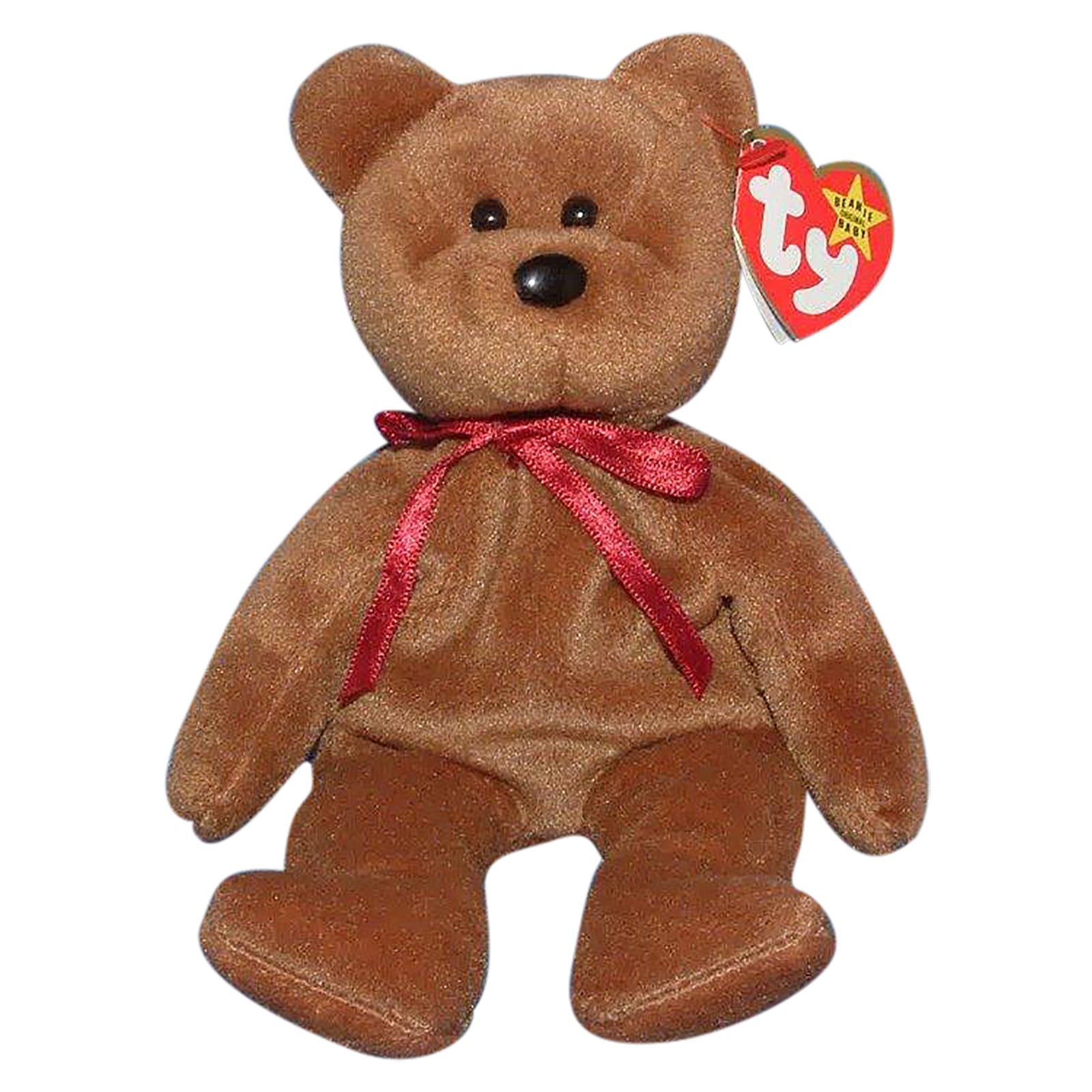 Ty Beanie Baby Teddy the Bear Brown New Face