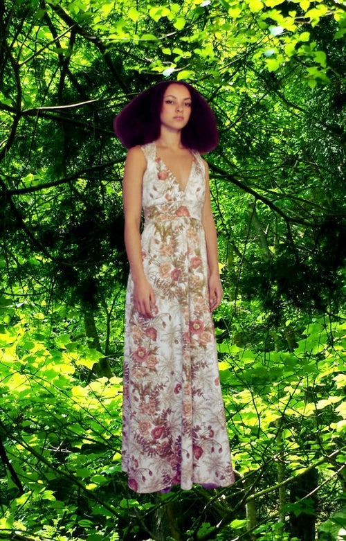 70's Floral Maxi Dress