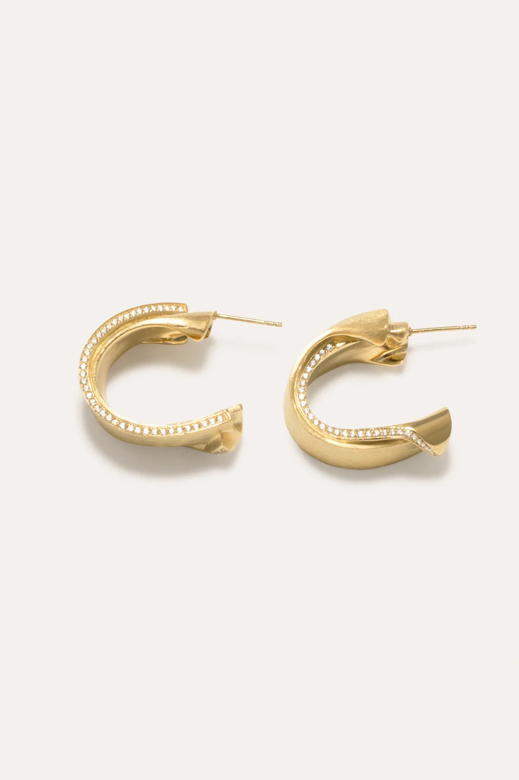 Completedworks Path Earrings Gold Plated With White Topaz – Opia