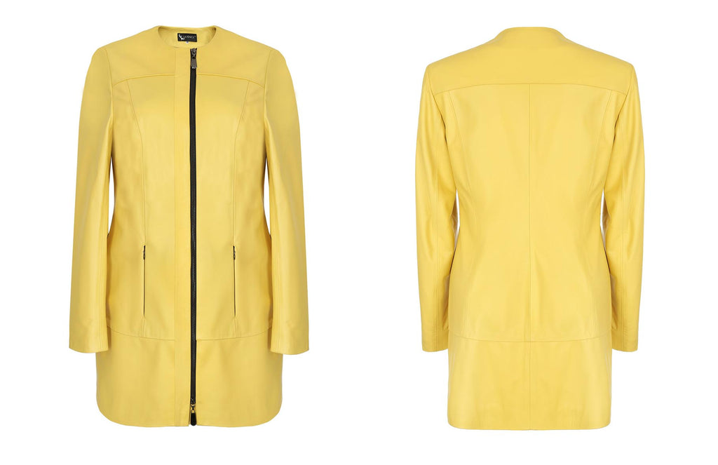 spring leather coat lemon