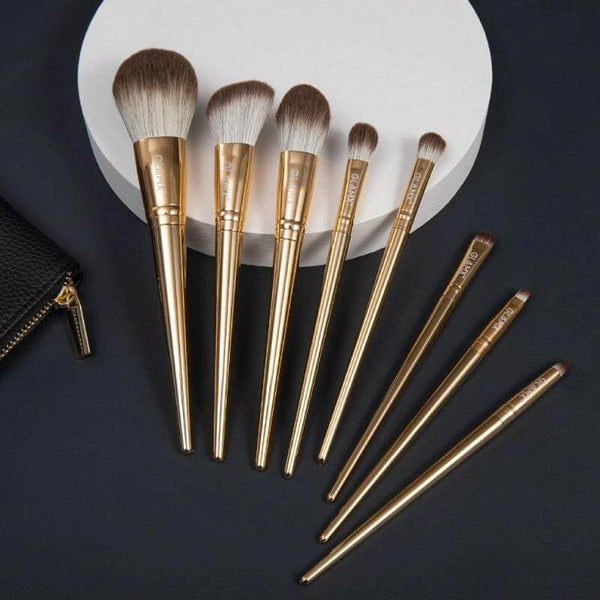 8 Piece Gold Makeup Brush Set | GX11 1