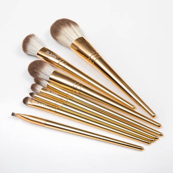 8 Piece Gold Makeup Brush Set | GX11 4