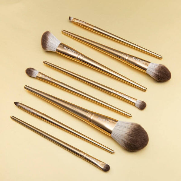 8 Piece Gold Makeup Brush Set | GX11 3