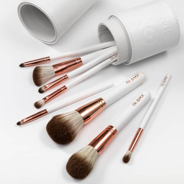 8 Piece Rose Gold and White Makeup Brush Set | GX20 4