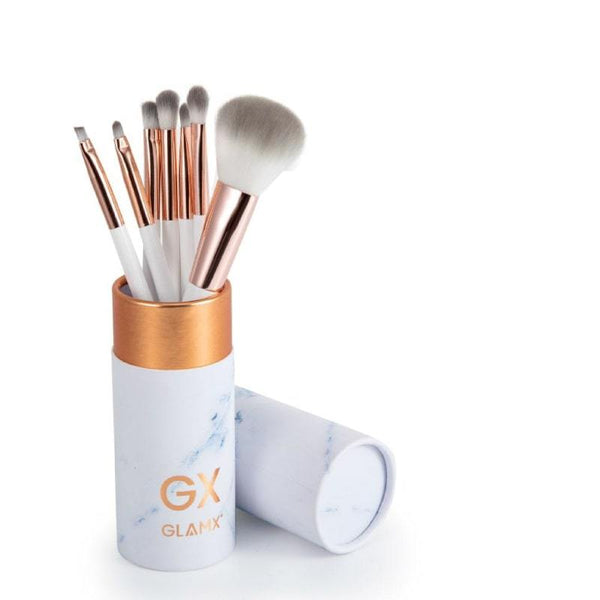 7 Piece Rose Gold and White Makeup Brush Set | GX31 0