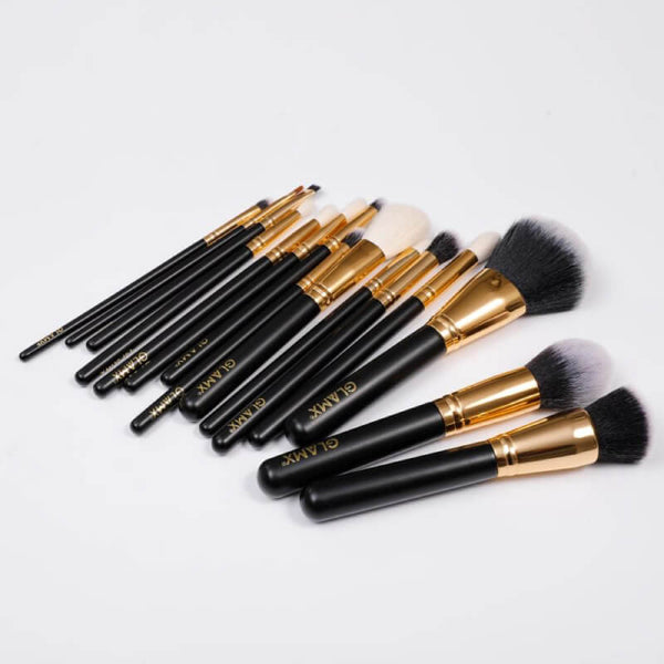 15 Piece Black and Gold Makeup Brush Set | GX40 3