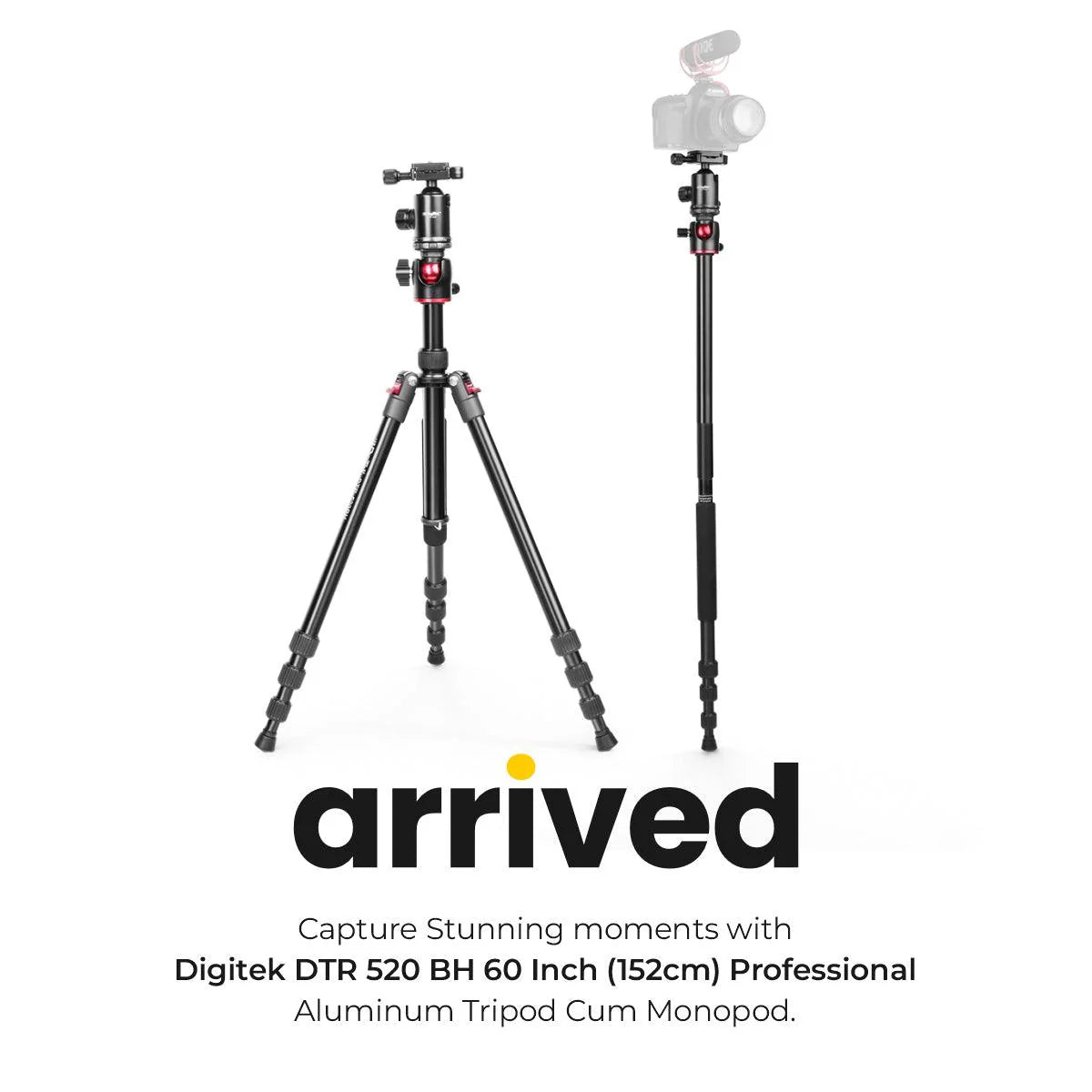 Digitek (DTR 520 BH) Professional Aluminum Tripod Cum Monopod with Swivel Pan Head, for DSLR Camera - Image 9