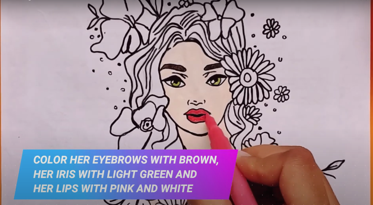 Coloring Eyes, Brows and Blooms