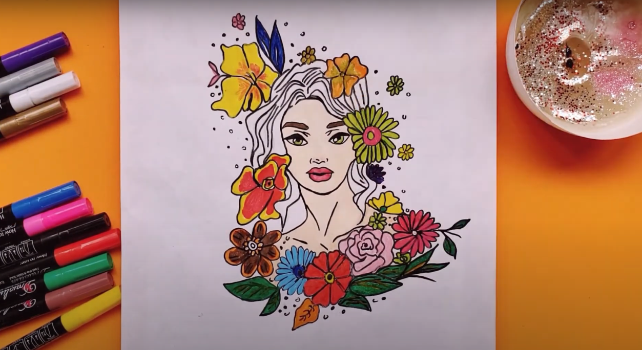Coloring Flowers And Leaves