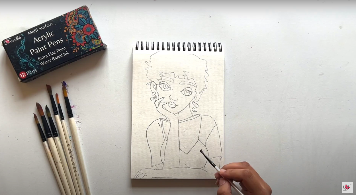 Create a Sketch Of a Cartoon Girl