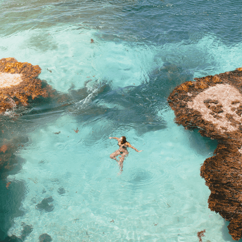 a women swimming 