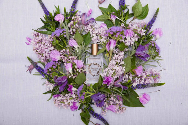 Lavender Fields Eau de Toilette surrounded by flowers