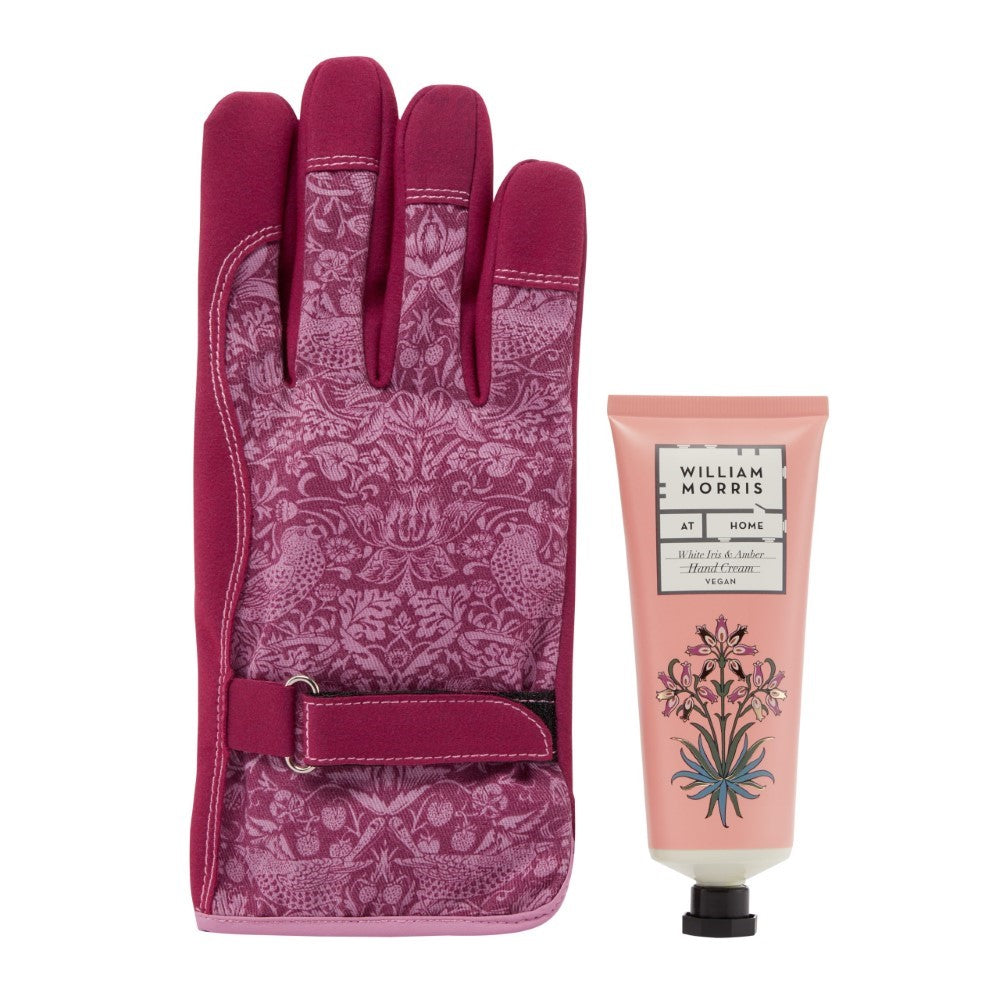 Dove & Rose Gardening Gloves Set with White Iris & Amber Hand Cream - Heathcote & Ivory