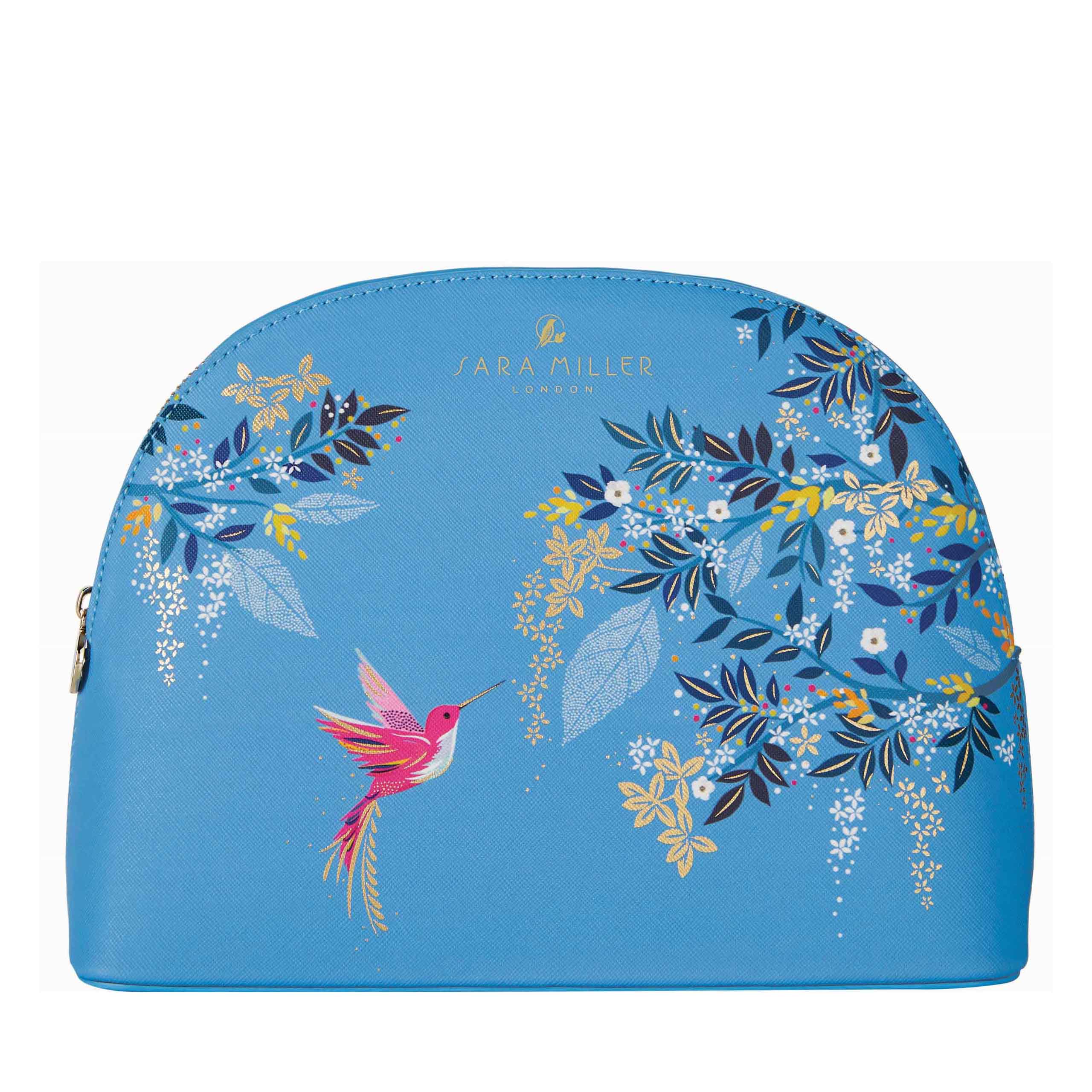 Sara Miller Large Blue Bird Cosmetic Bag